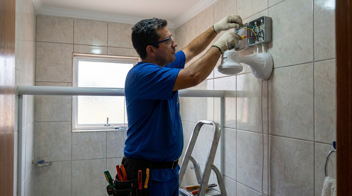 Instalacao de chuveiro eletrico profissional em Atibaia‑SP