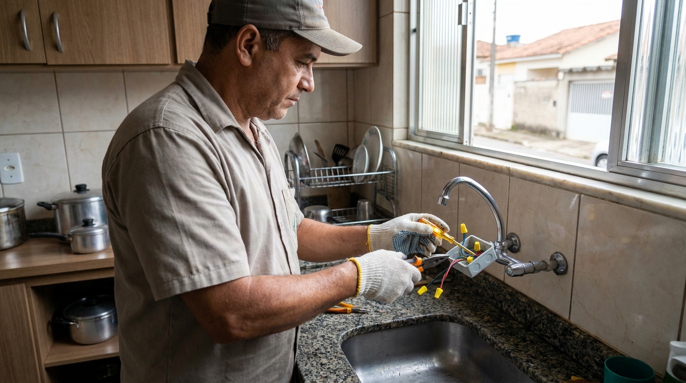 Instalacao de torneira eletrica profissional em Atibaia‑SP